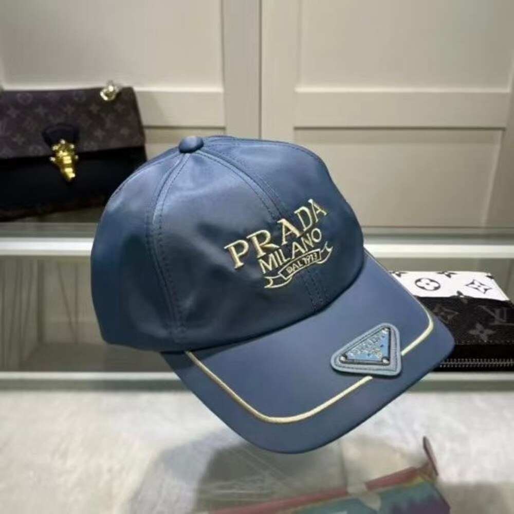 Prada Logo Nylon Baseball Cap Blue - Picture 3 of 4
